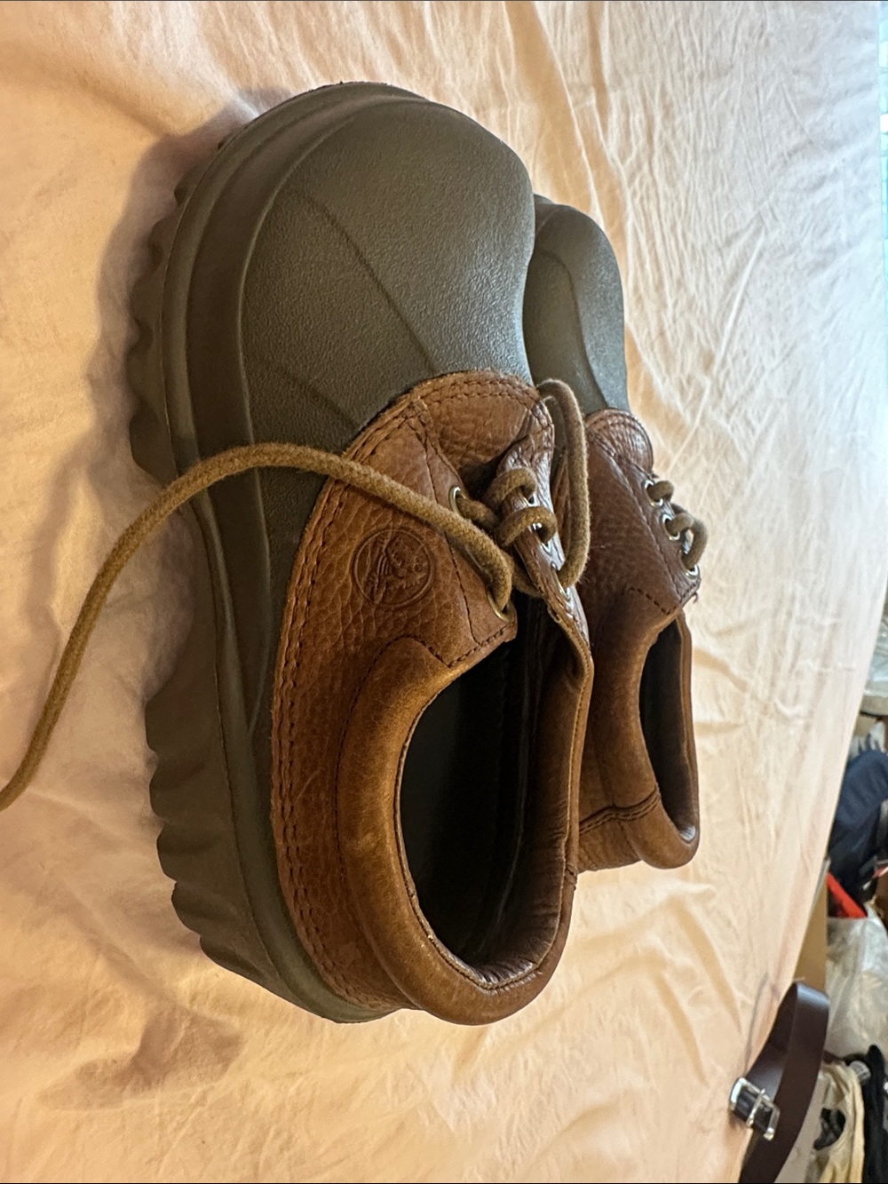 CROCS Kids Brown and Olive Duck Shoes (BNWOT)